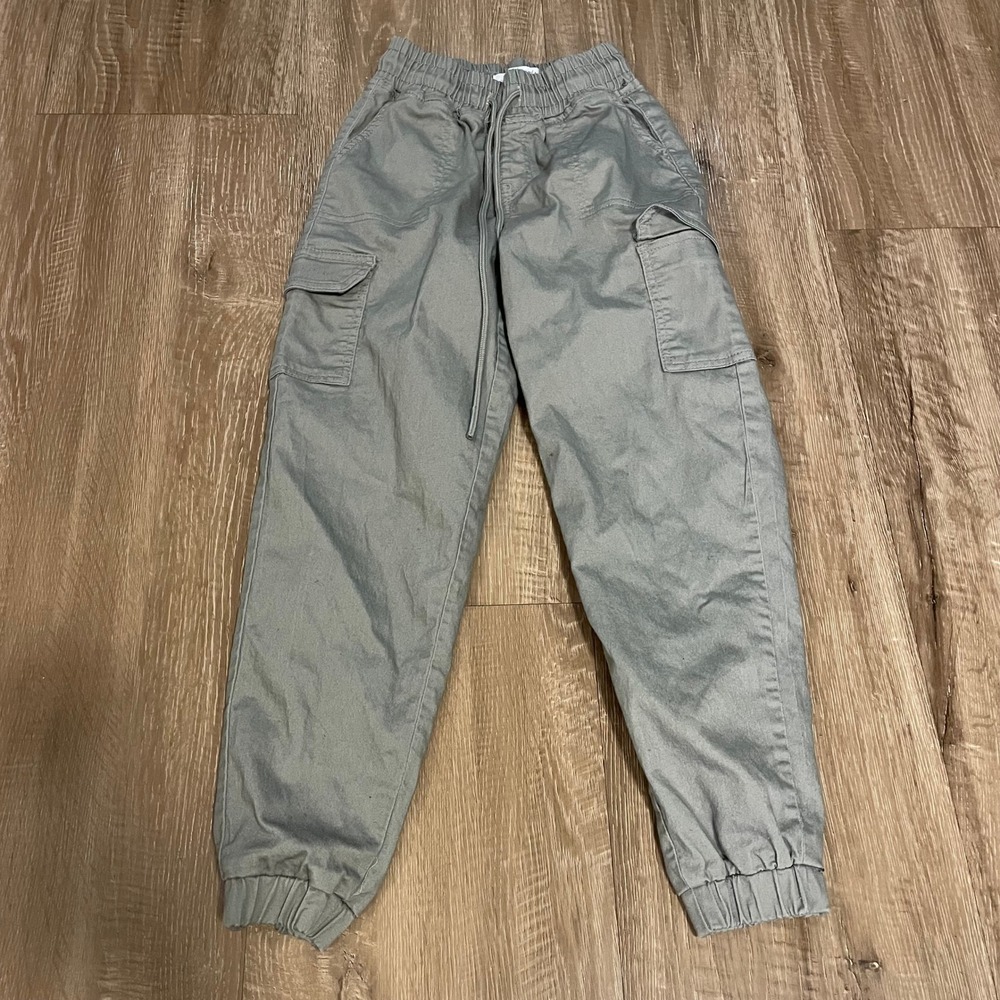 Telepatia Womens Cargo Joggers Size 0 Sage Green Cotton Blend Stretch Utility